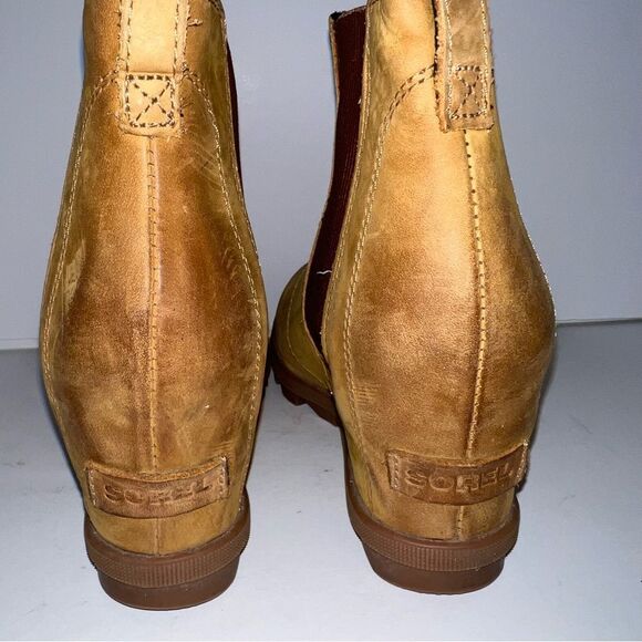 Sorel Boots Womens 9.5 Joan Of Artic Wedge II Chelsea NL3022-240 Brown Leather - Picture 6 of 11